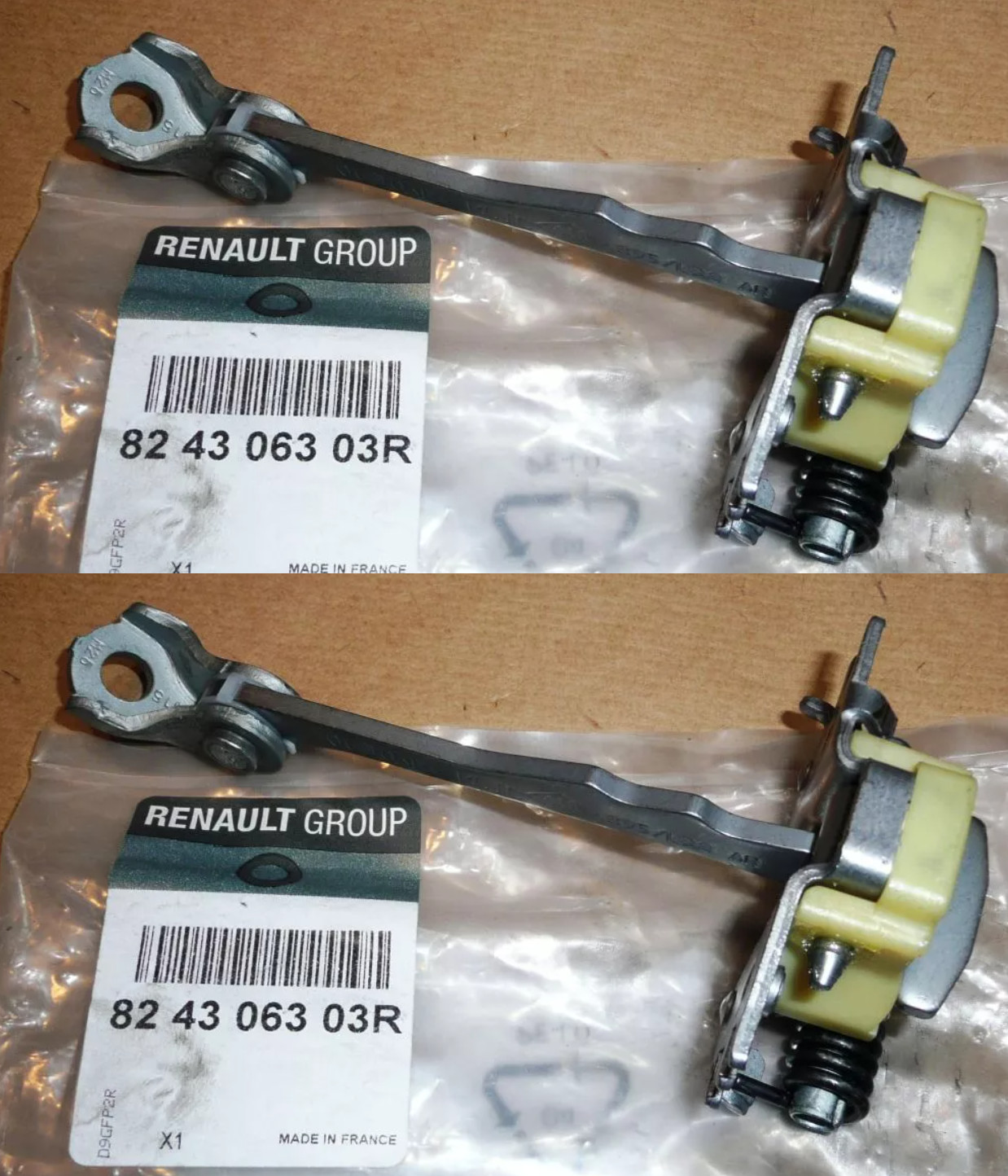 Tirant de porte arrière Fluence 824306303R : arrêt mécanique gauche droit pour berline