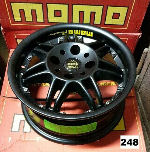 MOMO RACER EVO Black 6x14 4x108 et18 m.65 set of 4 wheels new Fine series - Picture 1 of 12