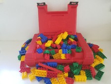 Vtg LEGO 1985 Red Storage Carry Case w/ 3Lbs of 300 Assorted Lego Bricks