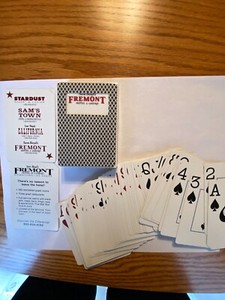 RED & BLACK FREMONT HOTEL CASINO PLAYING CARDS 2 DECKS VINTAGE