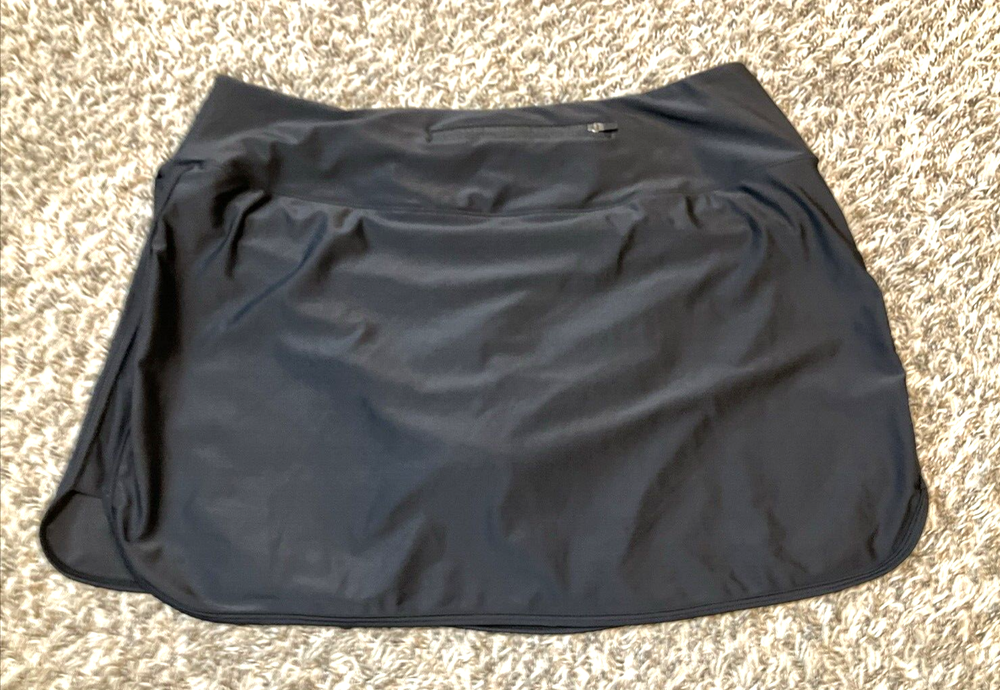 Soothfeel Womens XXL Black Tennis Skirt with Lined Zipper Pocket