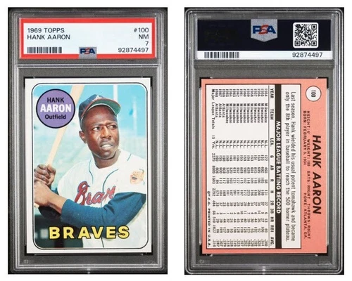 1969 TOPPS Hank Aaron #100 PSA 7 NM
