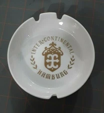Vintage Inter-Continental Hotel Ceramic Ashtray Hamburg Schonwald Germany