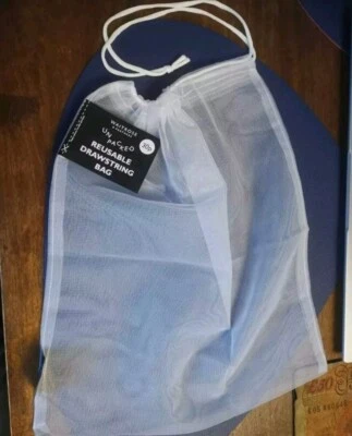 100x Of REUSABLE WAITROSE DRAWSTRING BAGS 30cm x 34cm