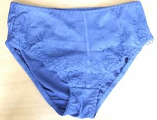 Trifolium sze 12 Classy Briefs knickers panties floral embroidery  stretchy Blue