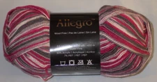 One Skein Wisdom Allegro, Wool Free Stretch Sock Yarn, 100g, 470yd, Pink Prelude