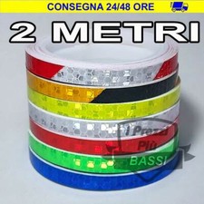 2 METRI NASTRO ADESIVO RIFLETTENTE RIFRANGENTE CATARIFRANGENTE BICI MOTO AUTO
