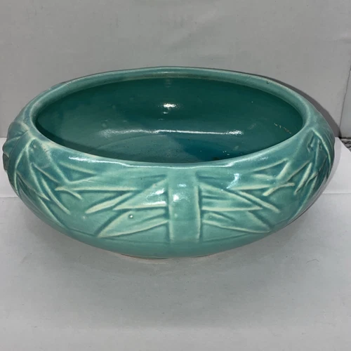 McCOY Pottery Planter Bowl Green Art Deco Flower Pot