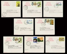 South VIETNAM 8 Military Aerogramme Canadian Delegation MCCD w Diff. PM (L1144)