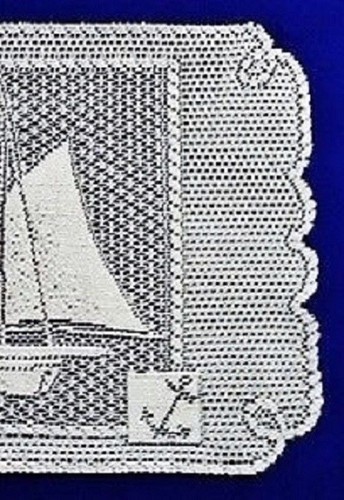 Lace Place Mat 14.5" x 20" White Set Sail Sun Room Livingroom Bedroom Den - Picture 2 of 2