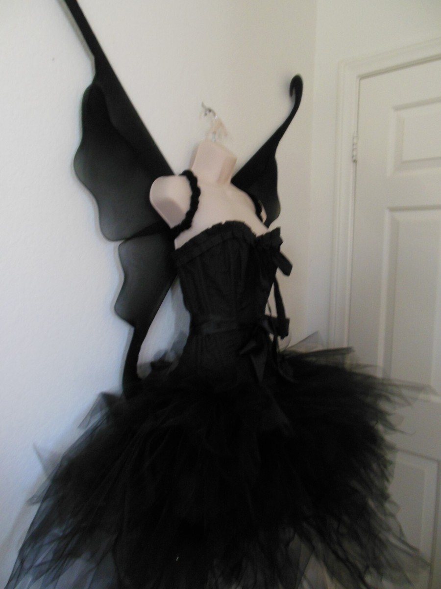 Custom Black Angel Dark Fairy Costume Handmade by Violet Castle Costumery