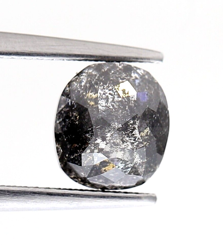 Diamant Naturel Poire 0.71 Carats - Gris Sel Et Poivre, 7.0 Mm, Non Traité