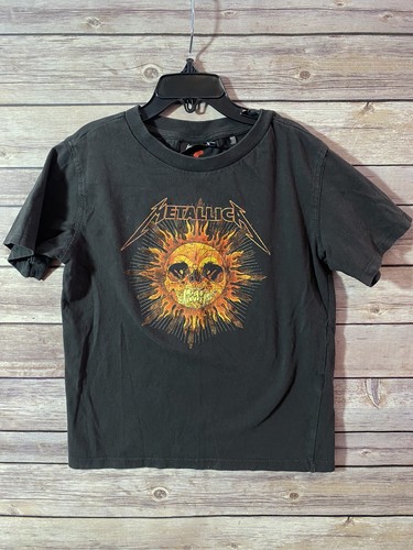 Flaming Sun Skull Band T-Shirt Size 