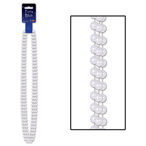 White Party Beads - Large Round