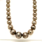 Vintage Signed Sterling SE Silver Balls Beaded Graduated Matinee Necklace 24 1/2