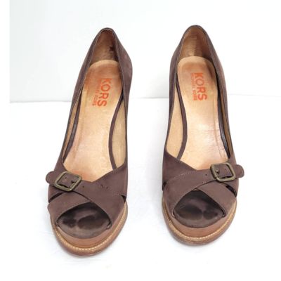 Michael Kors Open Toes Brown Heels Size 10M GENUINE All  display picture 1