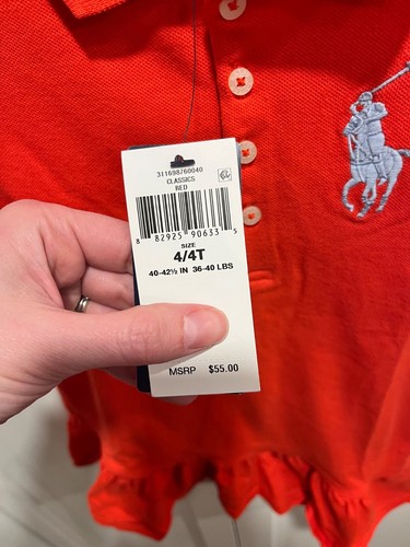 Polo Ralph Lauren girls size 4/4T orange dress - Picture 3 of 3