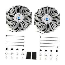 12'' Inch Universal Slim Fan Push Pull Electric Radiator 12 Inch-2pcs Chrome