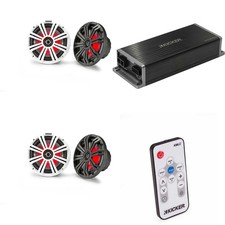 Kicker Marine KPX300.4 Powersports Amp  2 8" Marine LED Speakers  Include...