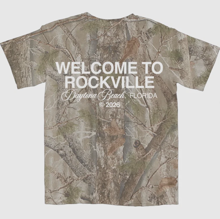HOT!!! DAYTONA BEACH WELCOME TO ROCKVILLE 2026 CLEAN SCRIPT CAMO TEE REPRINT
Opens in a new window o