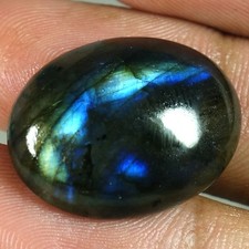 100 Natural Labradorite Oval Cabochon Loose Gemstones 20.70Cts 17x 22x 07mm