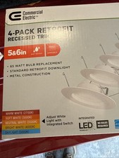 5 6 In Recessed Light, 4 Pack, Commercial Electric , New