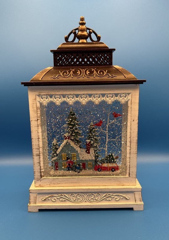 Christmas Water Lantern Home Scene Tree car LED Lights Up 11” High 