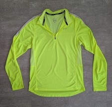 Nike Pullover Running Mens Small Neon Yellow Dri-Fit Quarter Zip Golf Athletic