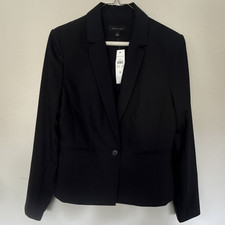 Ann Taylor Women's Black Lined Single-Button Blazer Suit Jacket Size 6