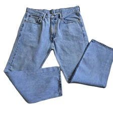 Levi's 505 Regular Fit Straight Leg Jeans Men's W36 L29 Light Wash