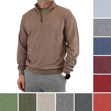 GenTeal Men's Cotton Modal Quarter-Zip Pullover Classic Fit Mock Neck Collar