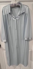 Vanity Fair Vintage HOUSE COAT Dressing Gown Large Pockets Blue Satin Trim