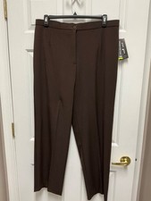 BRIGGS NEW YORK SLIMMING SOLUTION TUMMY CONTROL PANTS SLACKS PLUS SIZE 18W BROWN