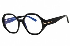 New Tom Ford FT TF5967-B 001 Round/Geometric Shiny Black Eyeglasses Frame