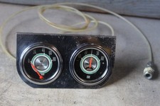 Stewart Warner Green Line Gauge Oil Pressure Ammeter Hot Rod Drag Rat Chrome