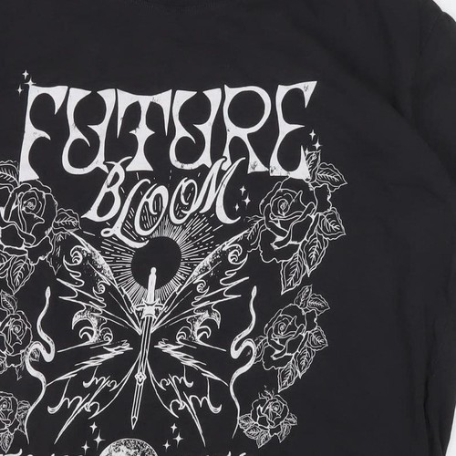 Camiseta Bershka Negra Gráfica Unisex Talla L Calce Relajado - Imagen 12 de 12