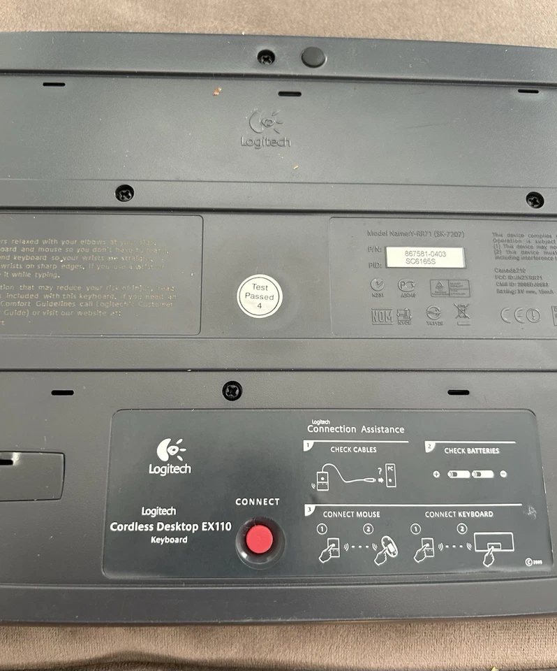 Logitech Cordless Desktop EX110 Keyboard - Image 3 of 4