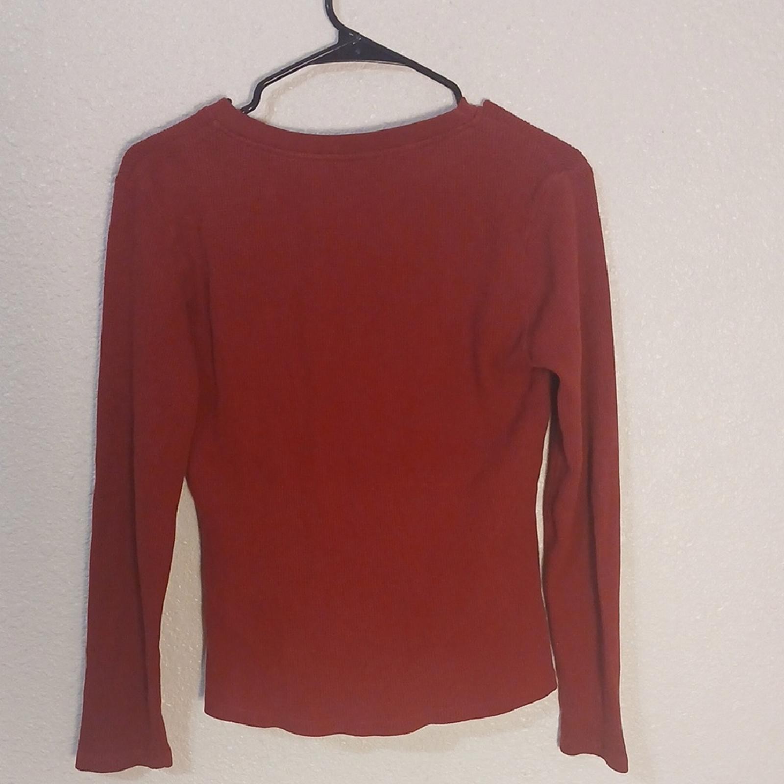 Chic Red Button-Down Blouse - image 4