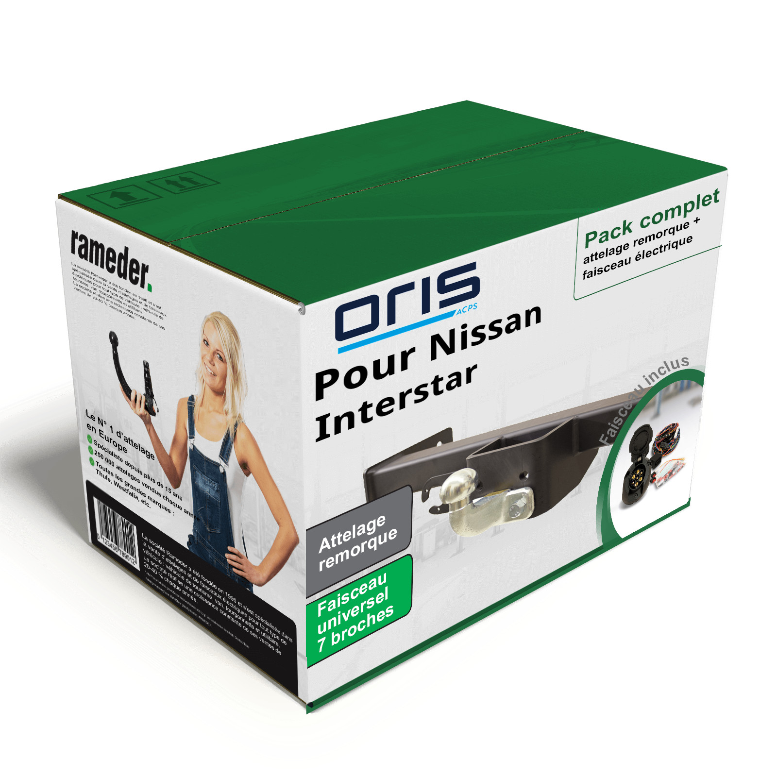 Dispositif d\'attelage pour utilitaire Nissan Interstar 02 avec rotule fixe Oris