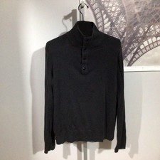 Banana Republic Gray 4 Button Turtleneck Long Sleeve Pullover Sweater L