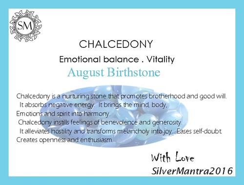 Natural Chalcedony Gemstone Pendant 925 Sterling Silver Indian Jewelry For Girls - Picture 10 of 12