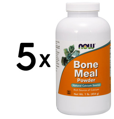 5 x NOW Foods Bone Meal Powder - 454g (48,45 EUR/kg)