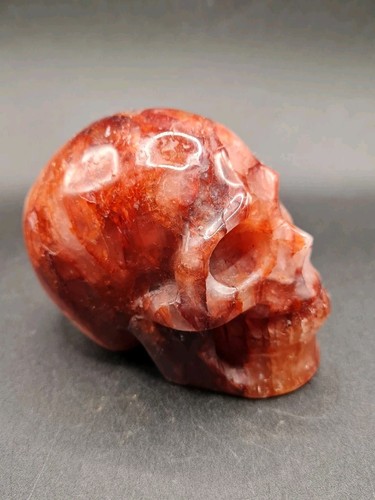 Red Fire Hematoid Quartz Crystal Skull, 609g - Picture 2 of 16
