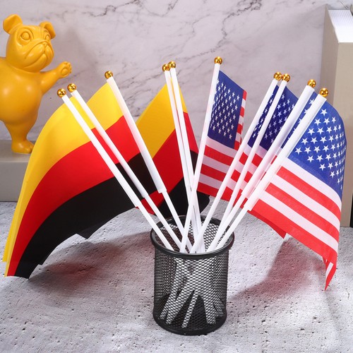 20pcs Small Stick Flags USA Flags German Flags for Meetings Sports Events - Imagen 9 de 11