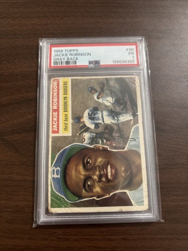 Jackie Robinson [Gray Back] #30 1956 Topps card