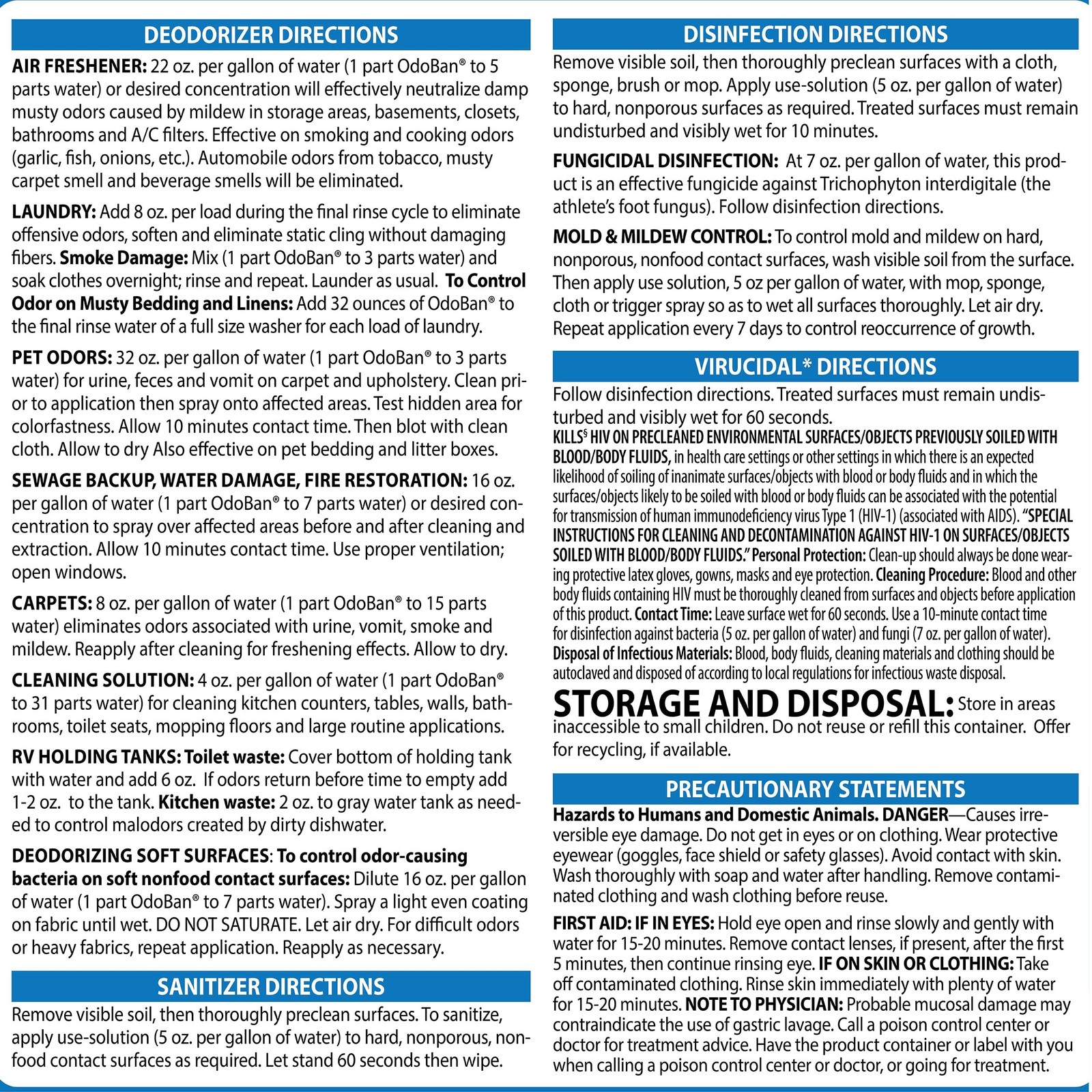 OdoBan Disinfectant Concentrate and Odor Eliminator, Made in the USA, Fresh L...