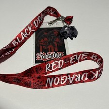 🔥🔥🔥Yugioh yu-gi-oh red eyes black dragon Lanyard w/ Charm & Card New 🔥🔥🔥