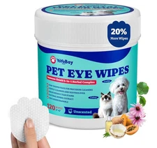 Dog Eye Wipes for Tear Stain Remover – 120 Pet Eye Wipes with Herbal C