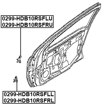 Bisagra superior de la puerta delantera derecha Febest 0299-HDB10RSFRU OEM 82400-95F1B Foto 2 de 2