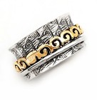 Two Tone Meditation Spinner 925 Sterling Silver Band Ring Sz 7 — photo 2